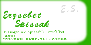 erzsebet spissak business card